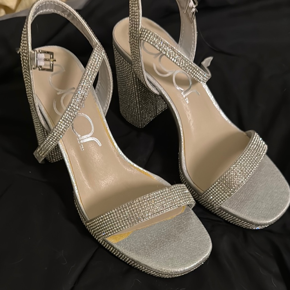 Elegant Silver High Heel Sandals